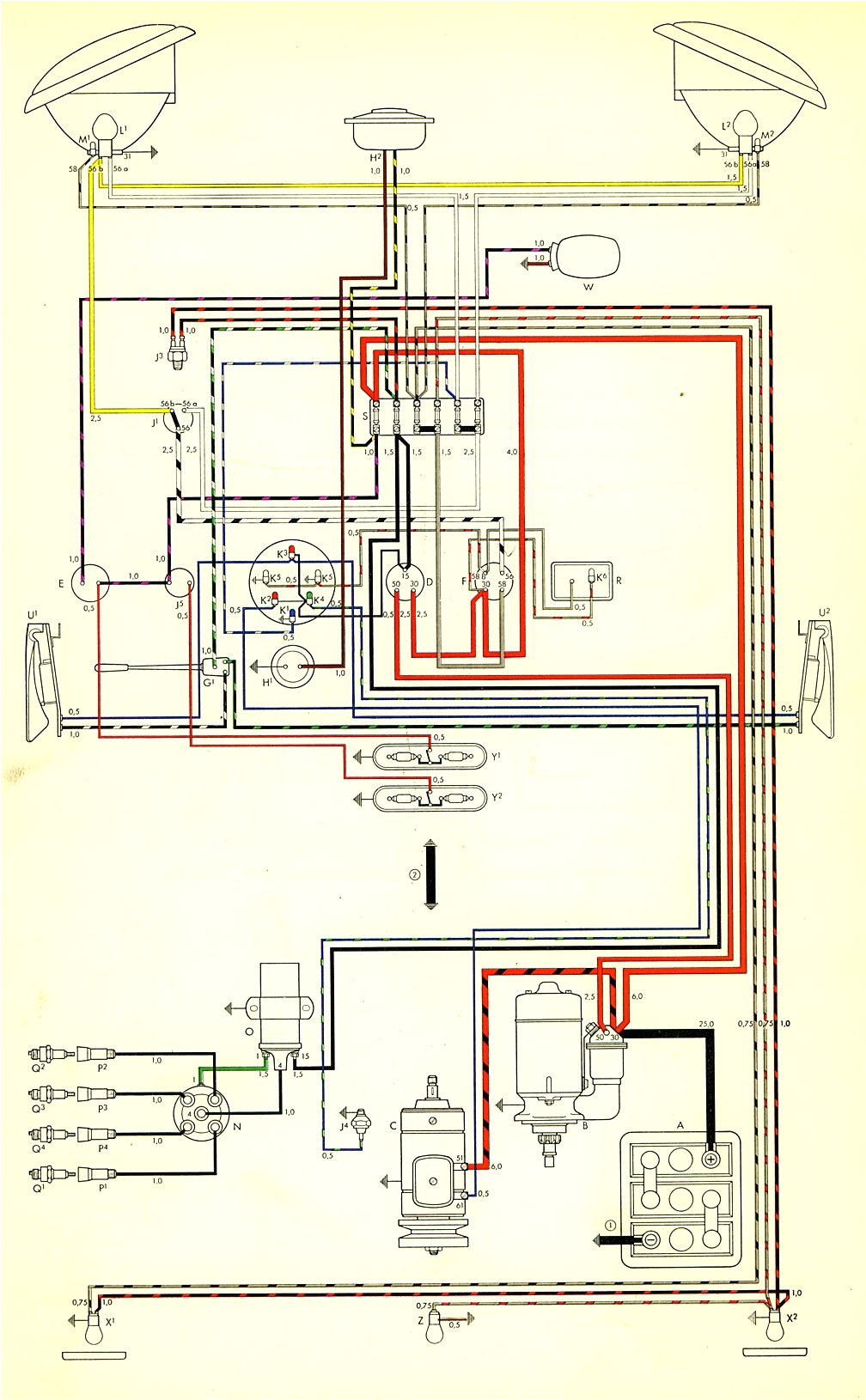 1970 Vw Beetle Wiring Diagram thesamba Com Type 2 Wiring Diagrams 1970 Vw Beetle Wiring Diagram thesamba Com Type 2 Wiring Diagrams