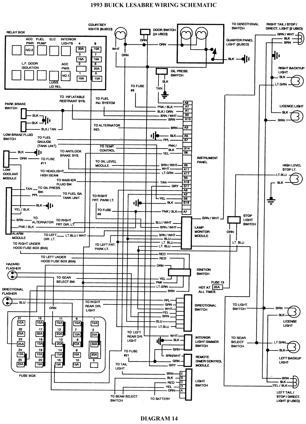 2000 Buick Lesabre Radio Wiring Diagram 1996 Buick Lesabre Wiring Diagram Data Wiring Diagram