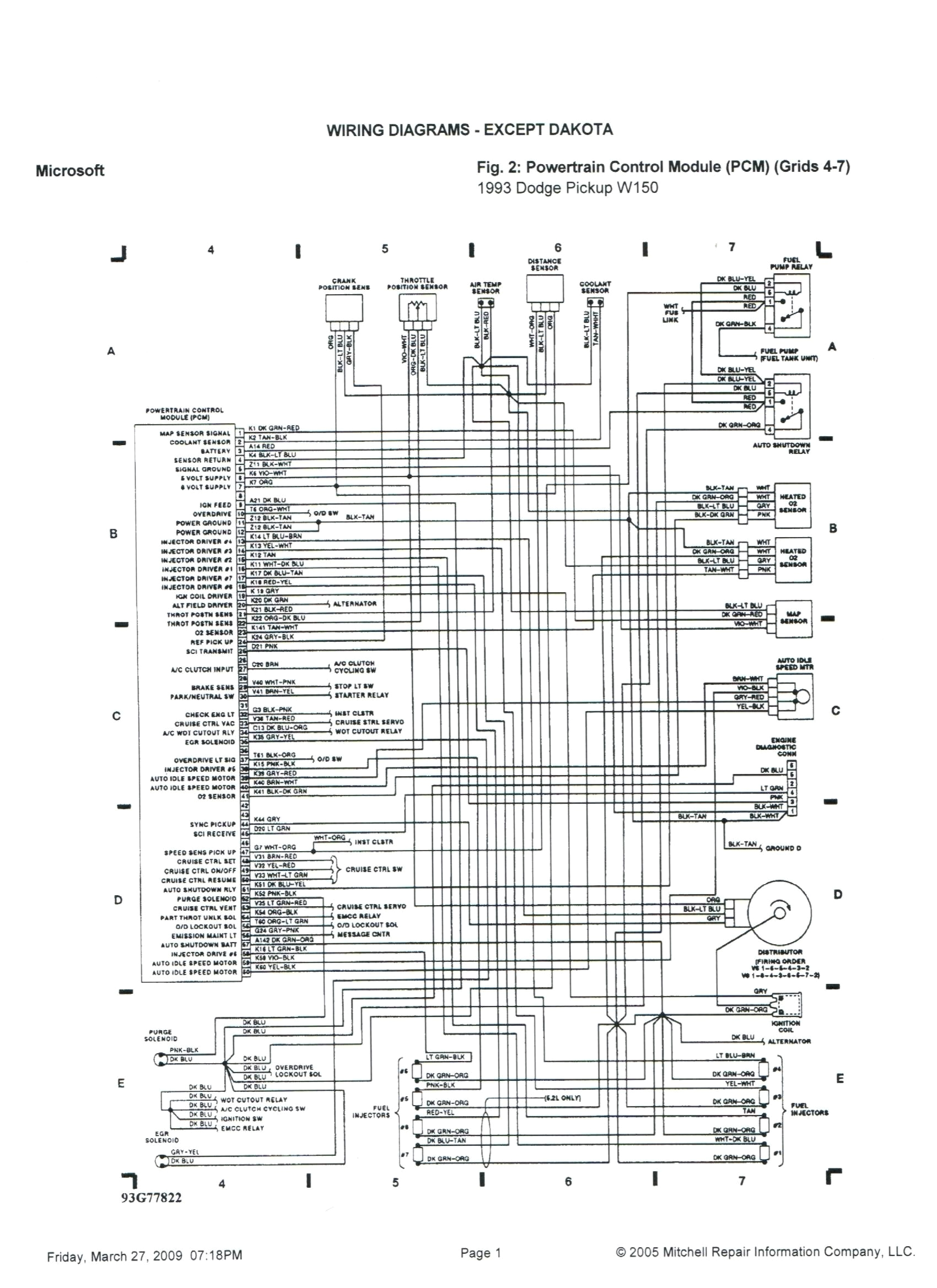2002 Dodge Dakota Pcm Wiring Diagram 98 Dodge Dakota Wiring Diagram Wiring Diagram Inside