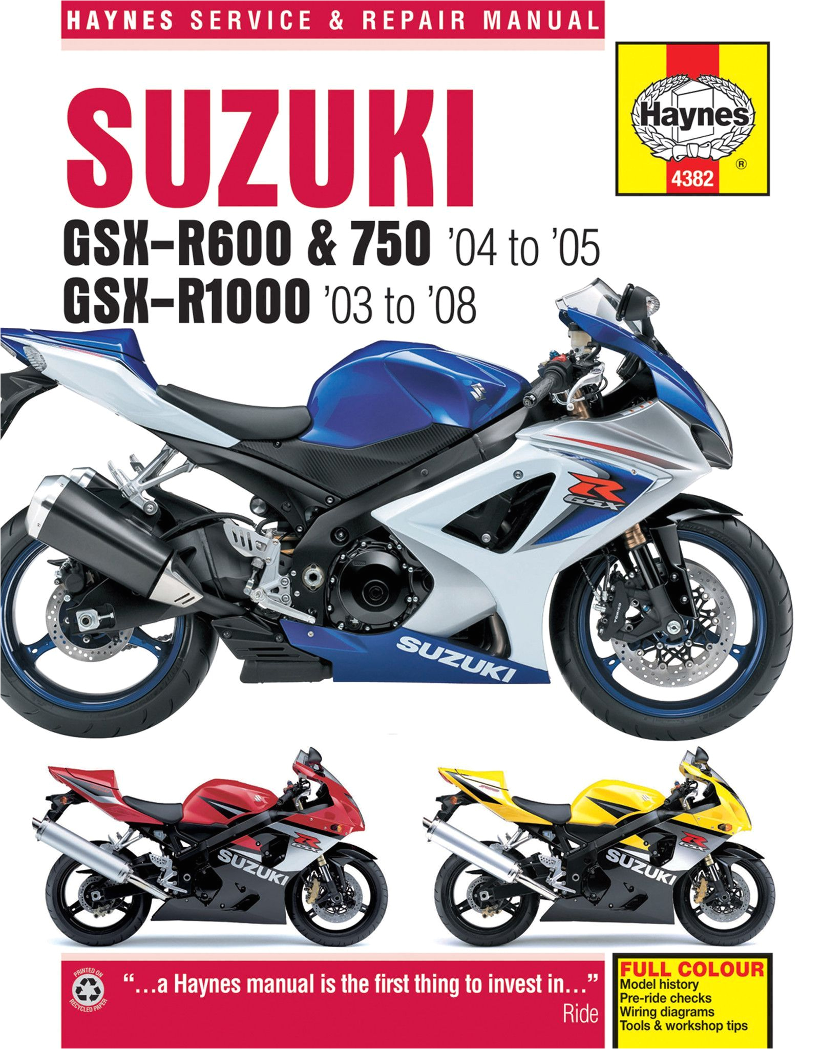 2005 Gsxr 750 Wiring Diagram Haynes M4382 Service Repair Manual for Suzuki Gsx R600 750 and 2005 Gsxr 750 Wiring Diagram Haynes M4382 Service Repair Manual for Suzuki Gsx R600 750 and