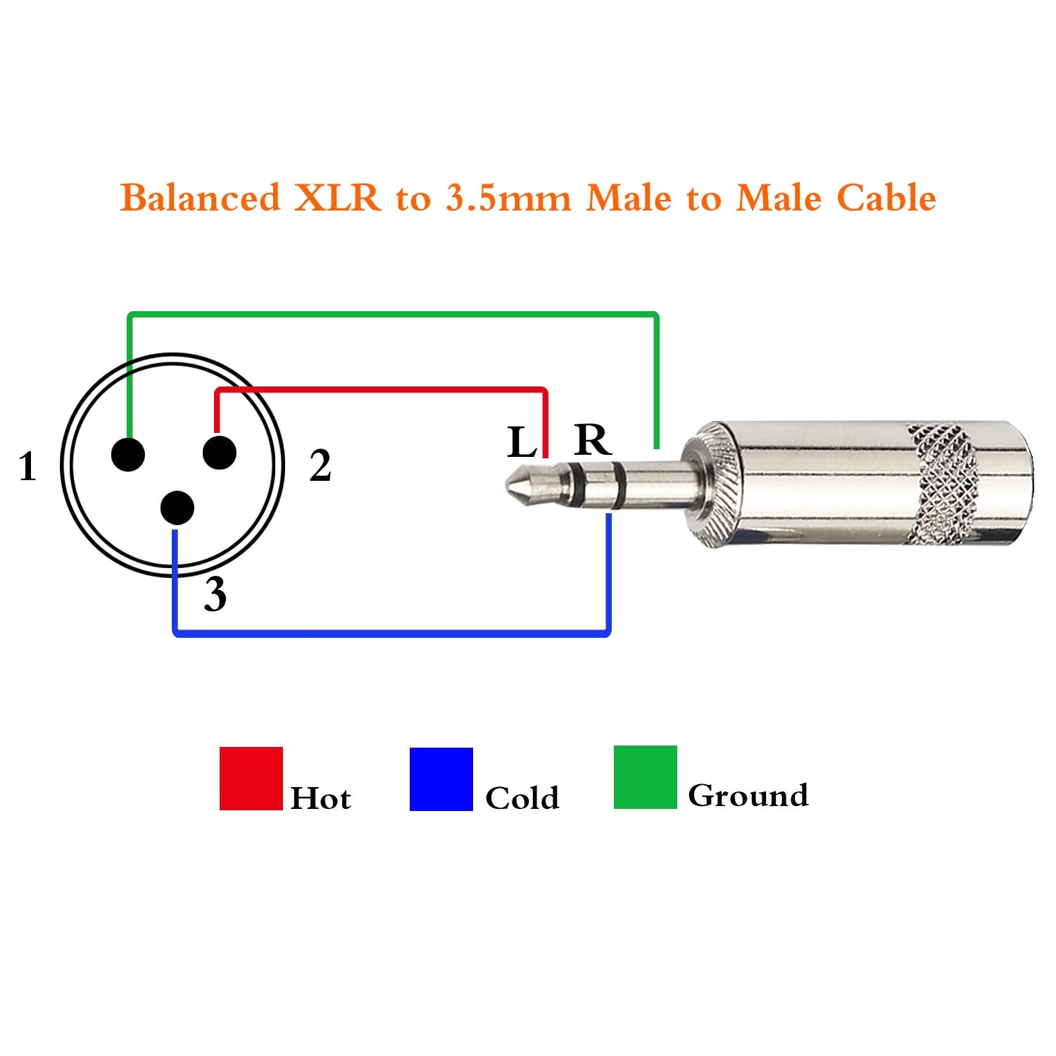 3.5 Mm Jack to Xlr Wiring Diagram Amazon Com Tisino Mini Jack 3 5mm 1 8 Inch Trs Stereo Male to Xlr