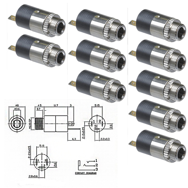 3.5mm Jack Wiring Diagram Mayitr 10pcs Professional 3 5mm Mini Stereo Panel Mounts Female