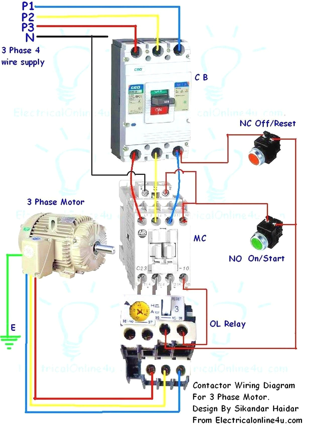 3 Phase Motor Contactor Wiring Diagram Motor Starter Wiring Diagram Download Wiring Diagrams System