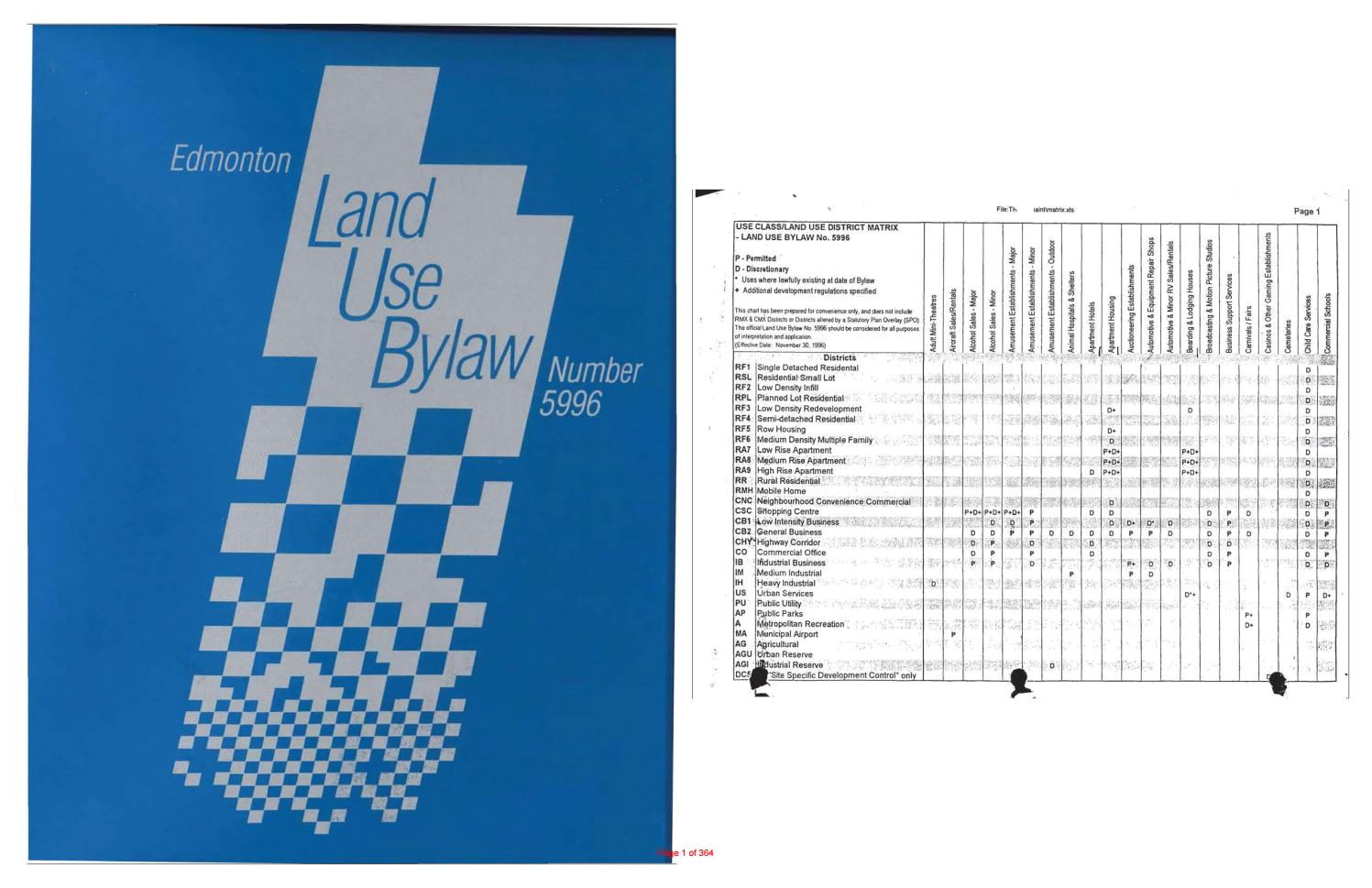 3m D20 Intercom Wiring Diagram Edmonton Alta 1994 2001 Land Use bylaw Number 5996 Office