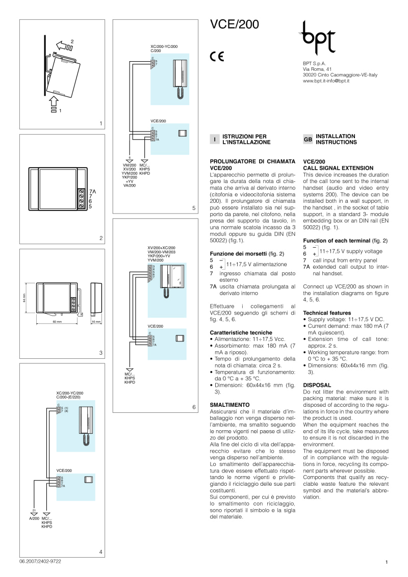 Bpt Handset Wiring Diagram Bpt Installation Instructions Bpt Handset Wiring Diagram Bpt Installation Instructions