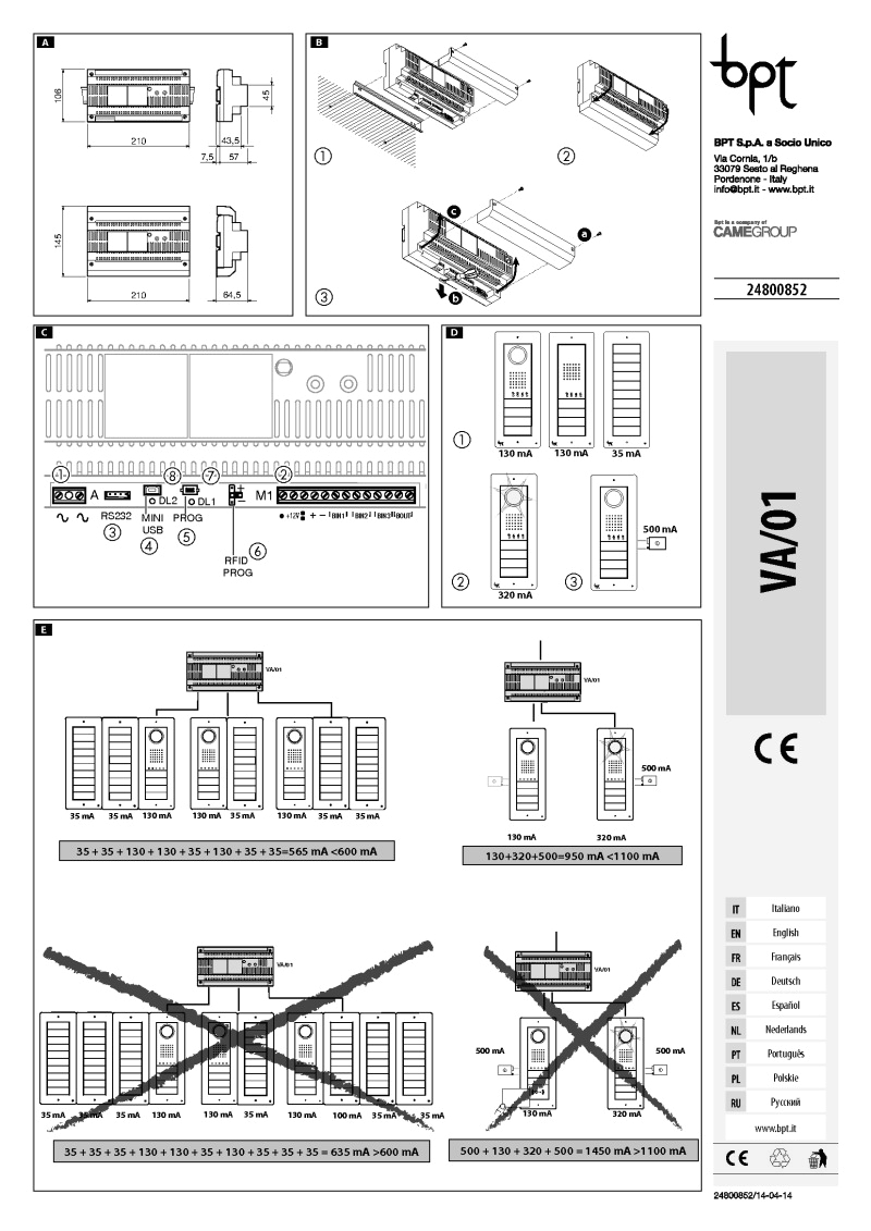 Bpt Handset Wiring Diagram Bpt Installation Instructions