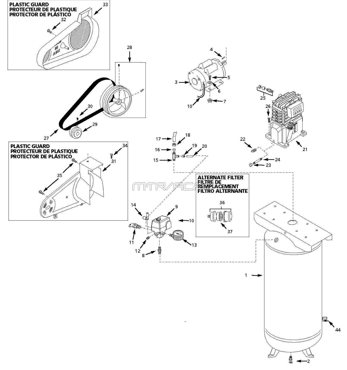 Campbell Hausfeld Air Compressor Wiring Diagram Campbell Hausfeld Vt627505 Air Compressor Parts