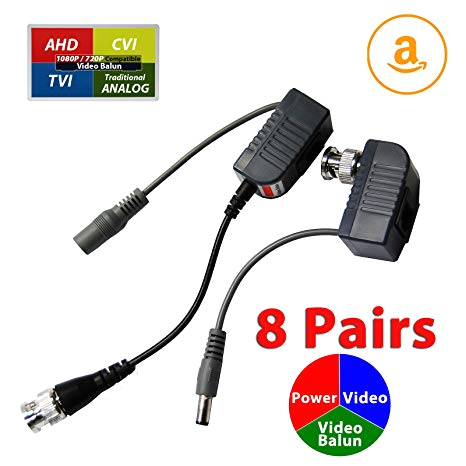 Cat5 Video Balun Wiring Diagram Amazon Com Evertech 8 Pairs 16 Pcs Cctv Video Power Balun Bnc to Cat5 Video Balun Wiring Diagram Amazon Com Evertech 8 Pairs 16 Pcs Cctv Video Power Balun Bnc to