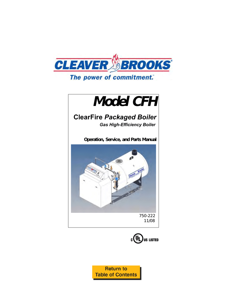 Cleaver Brooks Boiler Wiring Diagram Model Cfh W Cb90 Rwf40 750 222 5 2007 or 11 2008 Edition