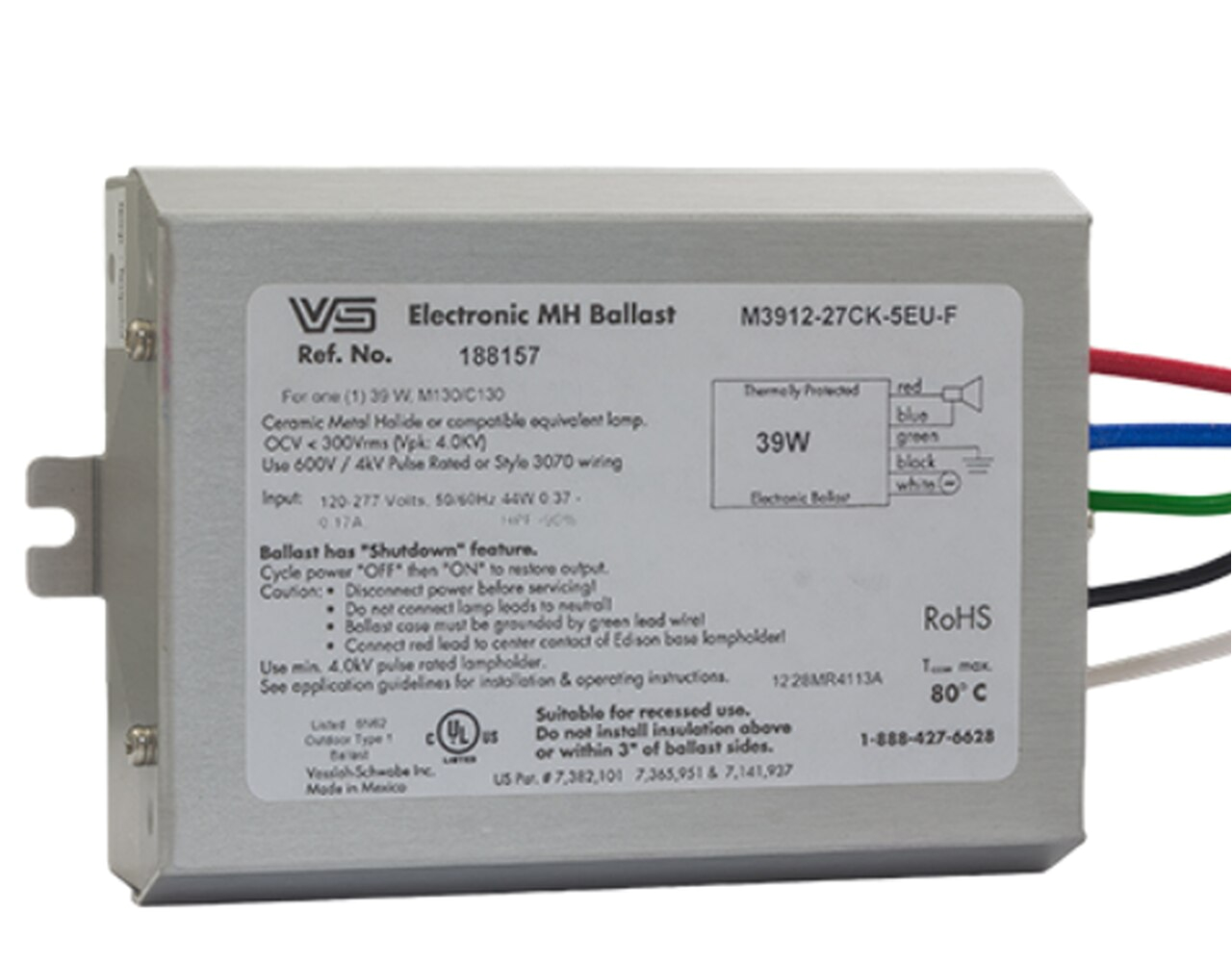 Damar Ballast Wiring Diagram M3912 27ck 5eu F 188157 Universal Metal Halide Ballast