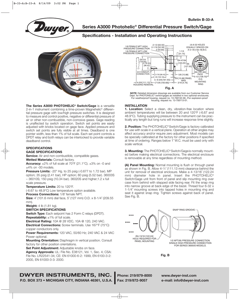 Dwyer Photohelic Wiring Diagram Series A3000 Photohelic Differential Pressure Switch Gage Dwyer Photohelic Wiring Diagram Series A3000 Photohelic Differential Pressure Switch Gage