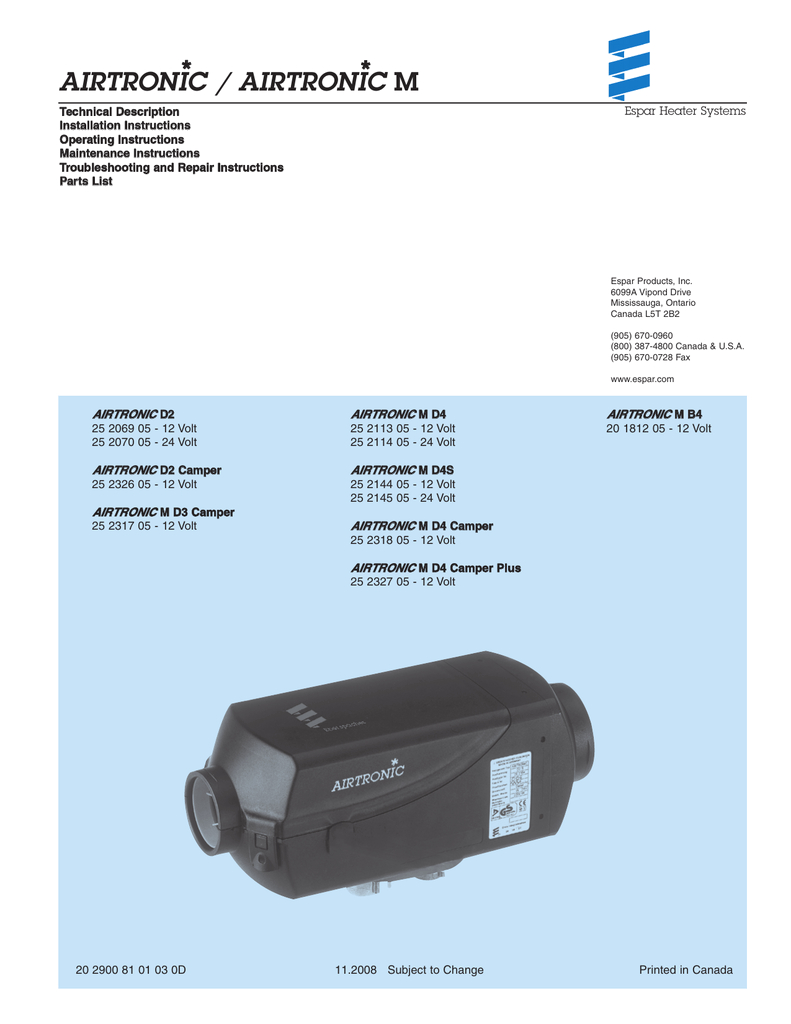 Eberspacher D4 Wiring Diagram Airtronic D2 D4 Air Heater Manualzz Com Eberspacher D4 Wiring Diagram Airtronic D2 D4 Air Heater Manualzz Com