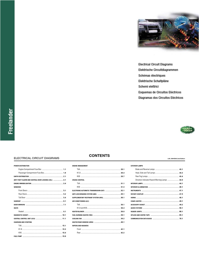Freelander Wiring Diagram Pdf Freelander 1 My01 Electrical Circuit Diagrams Lrl0364enx 2nd Freelander Wiring Diagram Pdf Freelander 1 My01 Electrical Circuit Diagrams Lrl0364enx 2nd