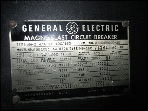 Ge Magne Blast Wiring Diagram Am 2 4 4 16 100 150 Ge Magne Blast 1200a 4 76kv Air Circuit Breaker Ge Magne Blast Wiring Diagram Am 2 4 4 16 100 150 Ge Magne Blast 1200a 4 76kv Air Circuit Breaker