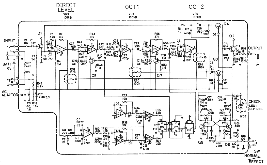 Guitar Pedal Wiring Diagram Boss Oc 2 Dual Octave Down Guitar Pedal Schematic Diagram