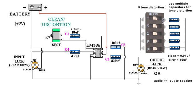 Guitar Speaker Cabinet Wiring Diagrams Portable Guitar Amp with Distortion Bass Amplifier 9v Lm386 Ic Guitar Speaker Cabinet Wiring Diagrams Portable Guitar Amp with Distortion Bass Amplifier 9v Lm386 Ic