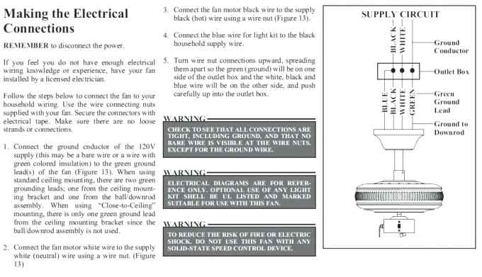Hampton Bay Fan Wiring Diagram Hampton Bay Ceiling Fans Wiring Instructions Bay Ceiling Fan Wiring