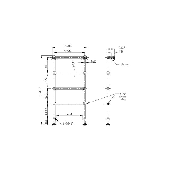 Heated towel Rail Wiring Diagram Enki Traditional 1200mm 4 Rung Heated towel Rail Floor Standing Heated towel Rail Wiring Diagram Enki Traditional 1200mm 4 Rung Heated towel Rail Floor Standing