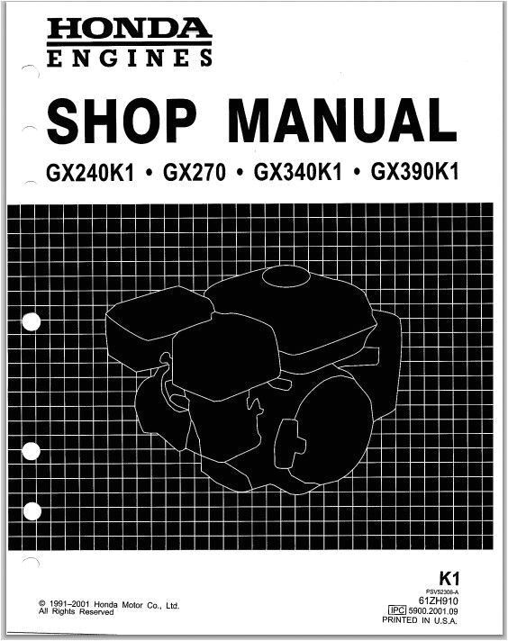 Honda Gx270 Wiring Diagram Honda Engines Gx240k1 Gx270 Gx340k1 Gx390k1 Repair Shop Manual Pdf
