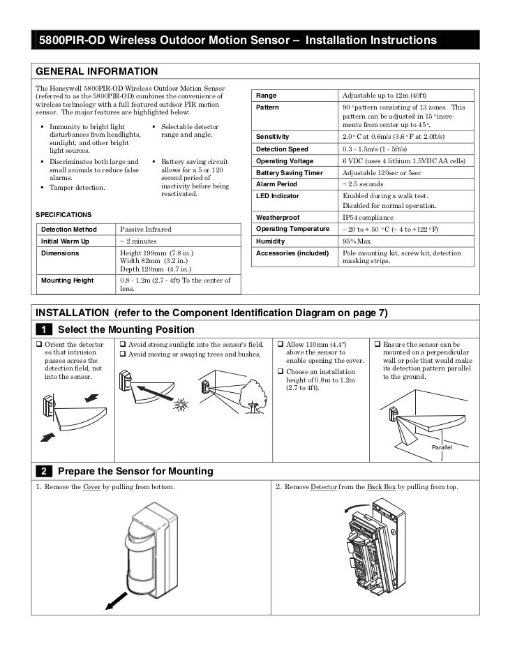 How to Wire 2 Motion Sensors In Parallel Series Diagram Honeywell 5800pir Od Install Guide