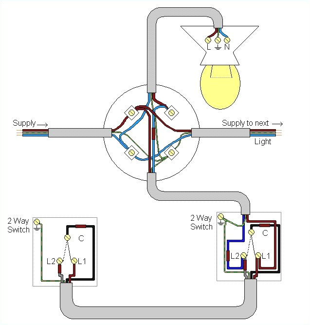 How to Wire A Light with Two Switches Switch Diagram Wiring Fluorescent Lights 2 Lights 2 Switches Diagram Unique Wiring