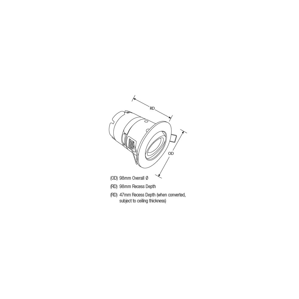 How to Wire Downlights Diagram Www Daslicht24 De Mpro Firerated Downlight 7watt Led Ip65 Dimmbar