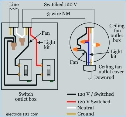 Hunter Fan Wiring Diagram Fan Switch Wiring A Ceiling Fan and Light with Two Switches Diagram Elegant