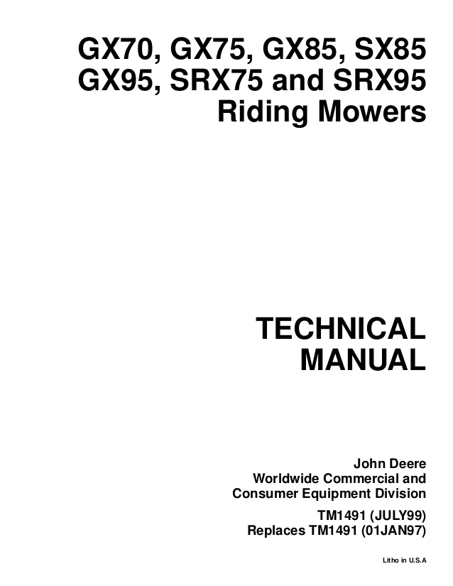 John Deere 116 Lawn Tractor Wiring Diagram John Deere Gx75 Riding Mowers Service Repair Manual John Deere 116 Lawn Tractor Wiring Diagram John Deere Gx75 Riding Mowers Service Repair Manual