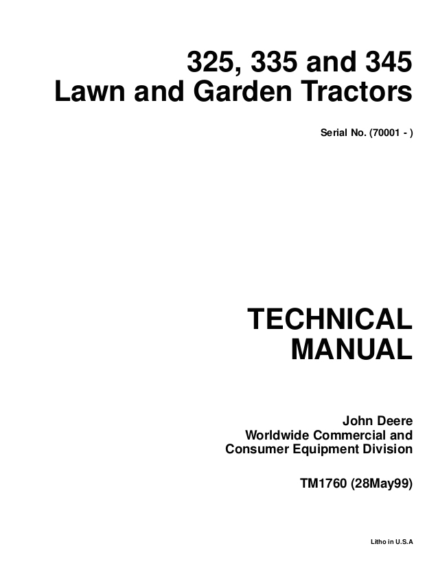 John Deere 310 Sg Wiring Diagram John Deere 325 Lawn Garden Tractor Service Repair Manual