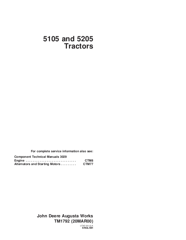John Deere Rate Controller Wiring Diagram John Deere 5205 Tractor Service Repair Manual