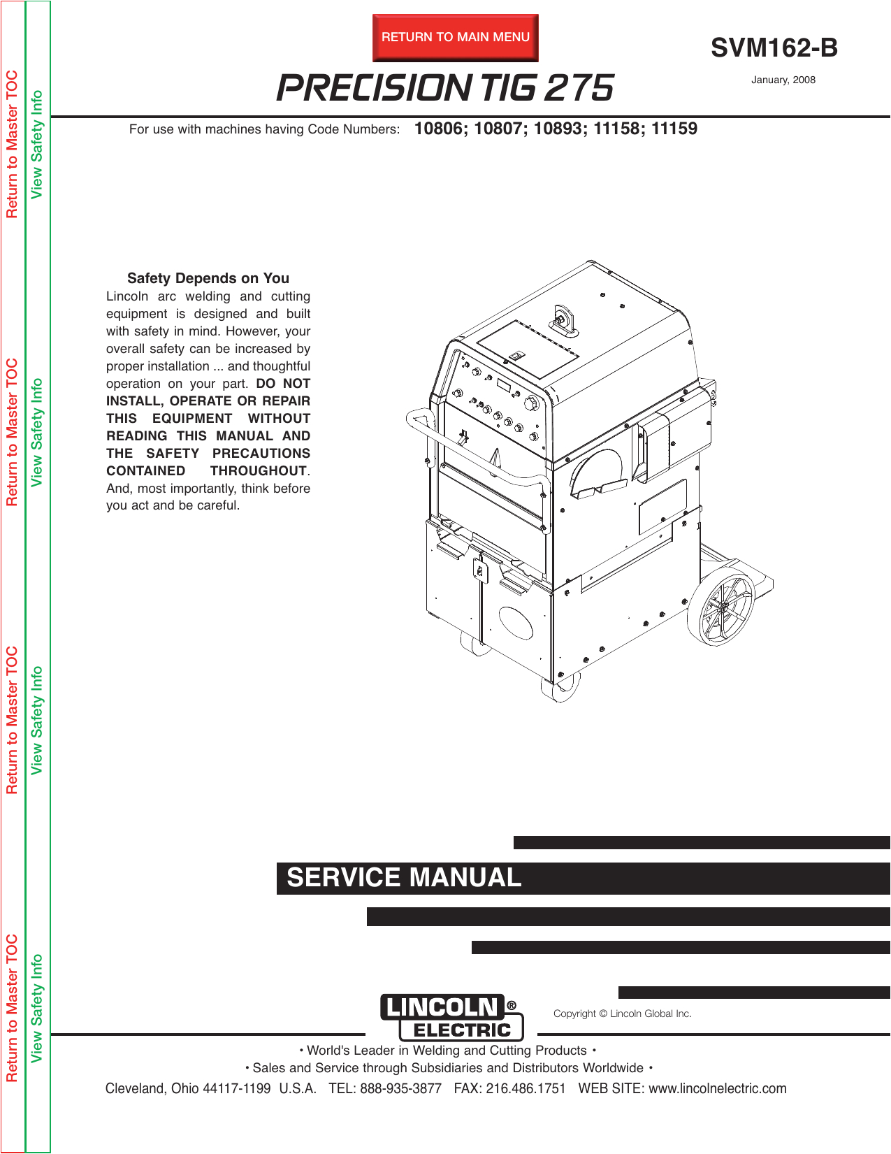 K870 Amptrol Wiring Diagram Lincoln Electric Precision Tig 275 Svm162 B Users Manual