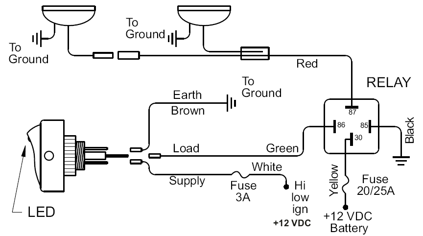 Kc Light Wiring Diagram Kc Hilites C2 Ae 6310 Roof Mount Wiring Harness Wiring Diagram