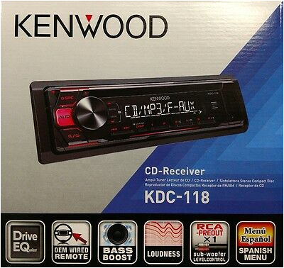 Kenwood Kdc Bt21 Wiring Diagram Kenwood Kdc 118 Cd Fm Am Receiver with Front Usb Aux Inputs