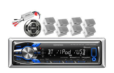 Kenwood Kmr M318bt Wiring Diagram Kmr M318bt Boat Mp3 Usb Pandora Bluetooth Player 4 Enrock Speakers