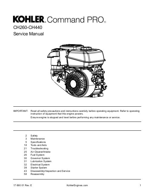 Kohler Ch440 Wiring Diagram Ch260 Ch440 Service Manual Kohler Engines Kohler Ch440 Wiring Diagram Ch260 Ch440 Service Manual Kohler Engines
