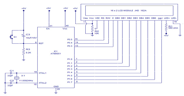Lcd Display Wiring Diagram Interfacing Of 16a 2 Lcd with 8051 Microcontroller Lcd Display Wiring Diagram Interfacing Of 16a 2 Lcd with 8051 Microcontroller