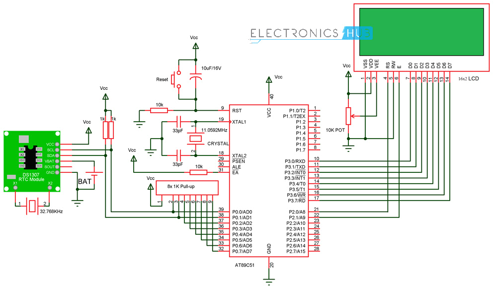 Lcd Wiring Diagram Circuit Diagram Of Digital Clock Using 8051 Microcontroller and Rtc Lcd Wiring Diagram Circuit Diagram Of Digital Clock Using 8051 Microcontroller and Rtc