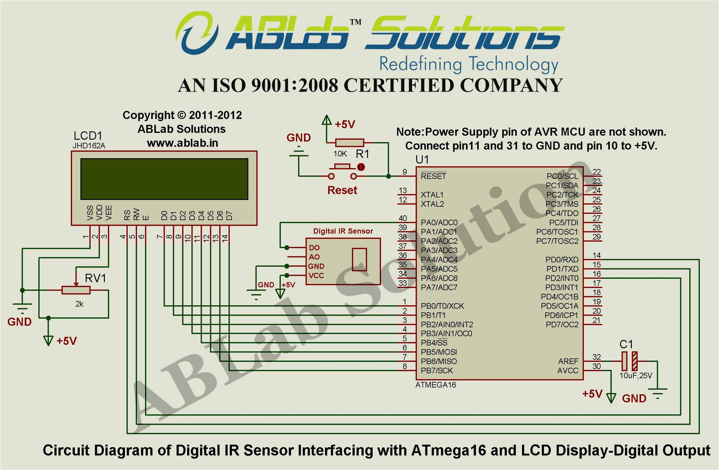 Lcd Wiring Diagram Digital Ir Sensor Interfacing with Avr atmega16 Microcontroller and Lcd Wiring Diagram Digital Ir Sensor Interfacing with Avr atmega16 Microcontroller and