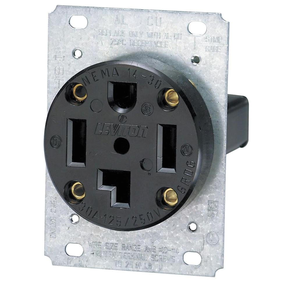 Leviton Outlet Wiring Diagram Leviton 30 Amp Industrial Flush Mount Shallow Single Outlet Black