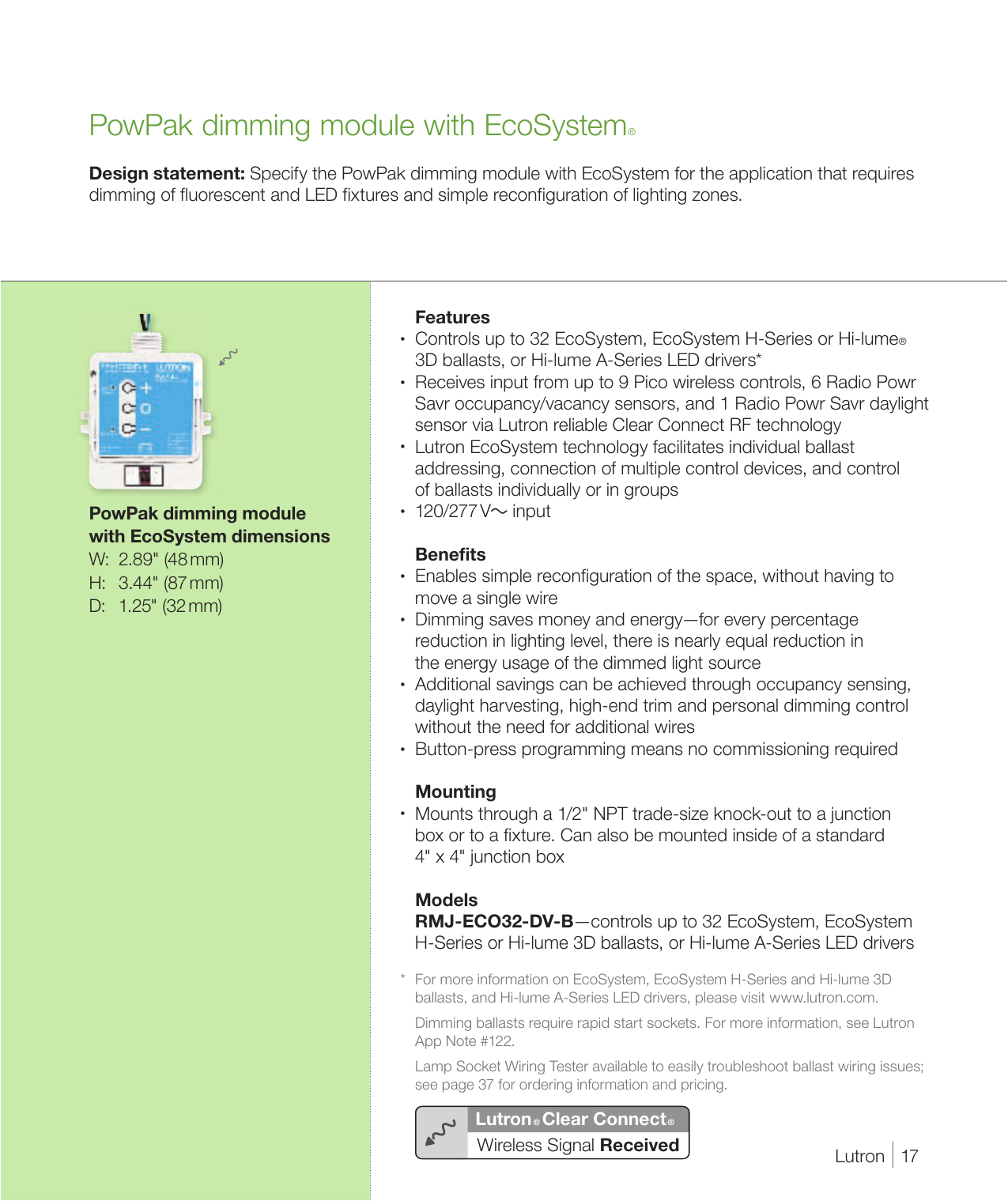 Lutron Hi Lume A Series Wiring Diagram Lutron Powpak Rmj 16r Dv B Quick Install Energy solutions