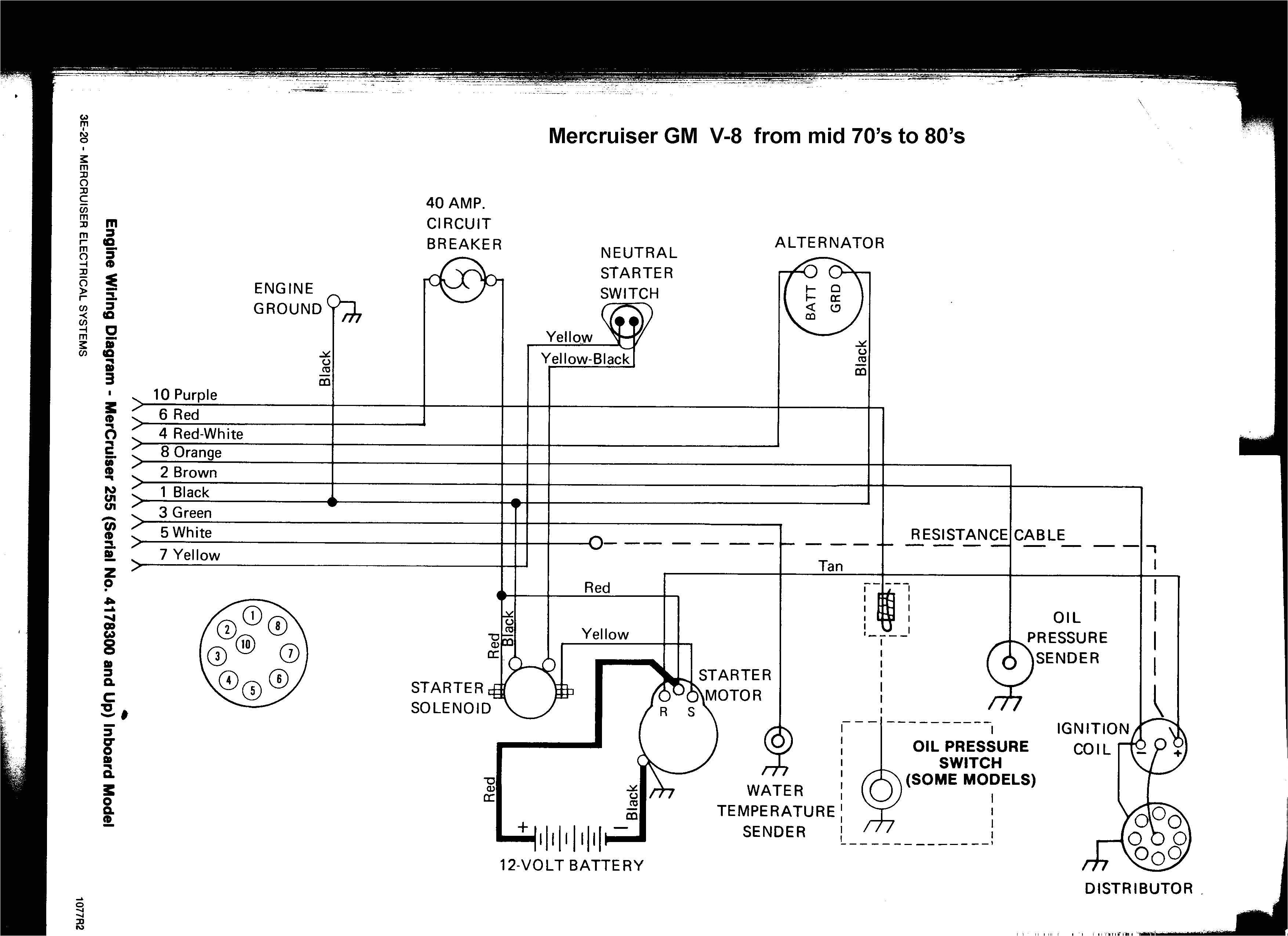 Mercruiser 5.7 Starter Wiring Diagram Mercruiser Alarm Wiring Wiring Diagram for You