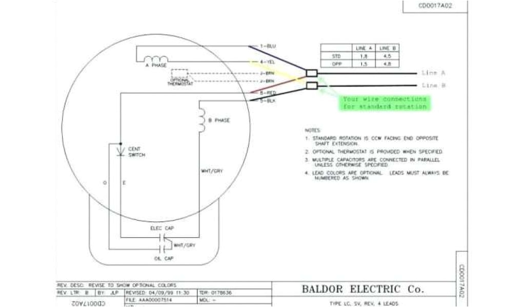 Motor Wiring Diagram Single Phase Baldor Motor Wiring Diagram thermostat Fasco Motor Wiring Diagram