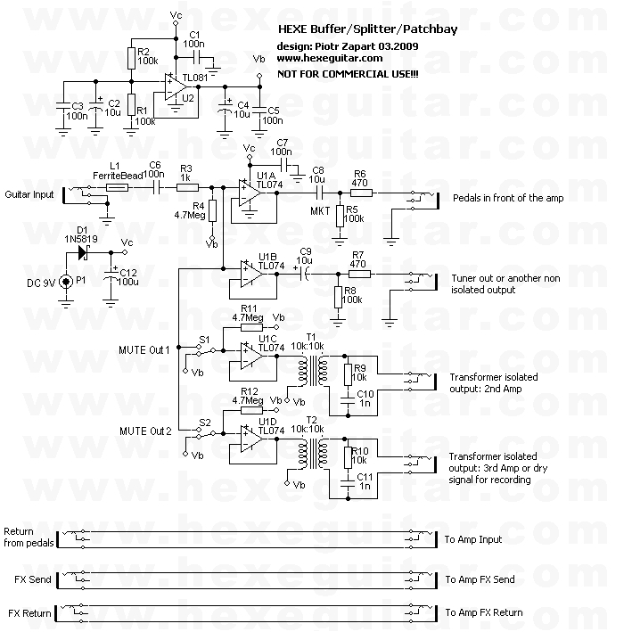 Patchbay Wiring Diagram Hexe Ge Buffer Splitter Patchbay