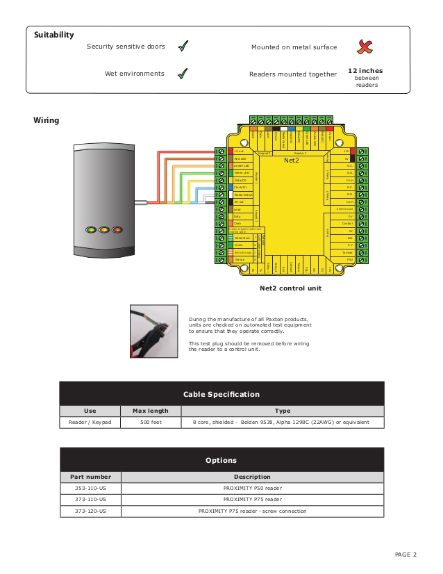 Paxton Switch 2 Wiring Diagram Paxton Access 373 110 Us Instruction Manual