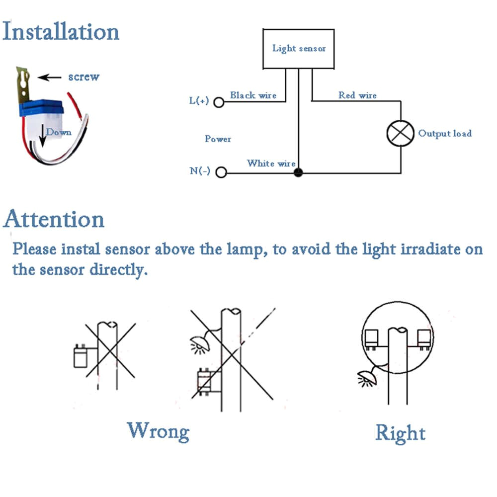 Photocell Switch Wiring Diagram Auto On Off Switch Controller Light Sensor 10m Distance 220v Photocell Street 50 60hz 10a Photo Control Automatic Fast Ship Hl