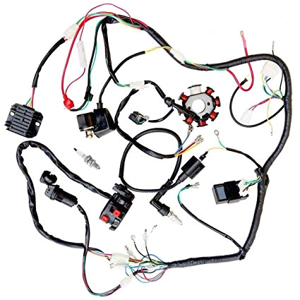 Pit Bike Wiring Diagram Electric Start Amazon Com Jikan Annpee Complete Electrics Wiring Harness Wire Loom