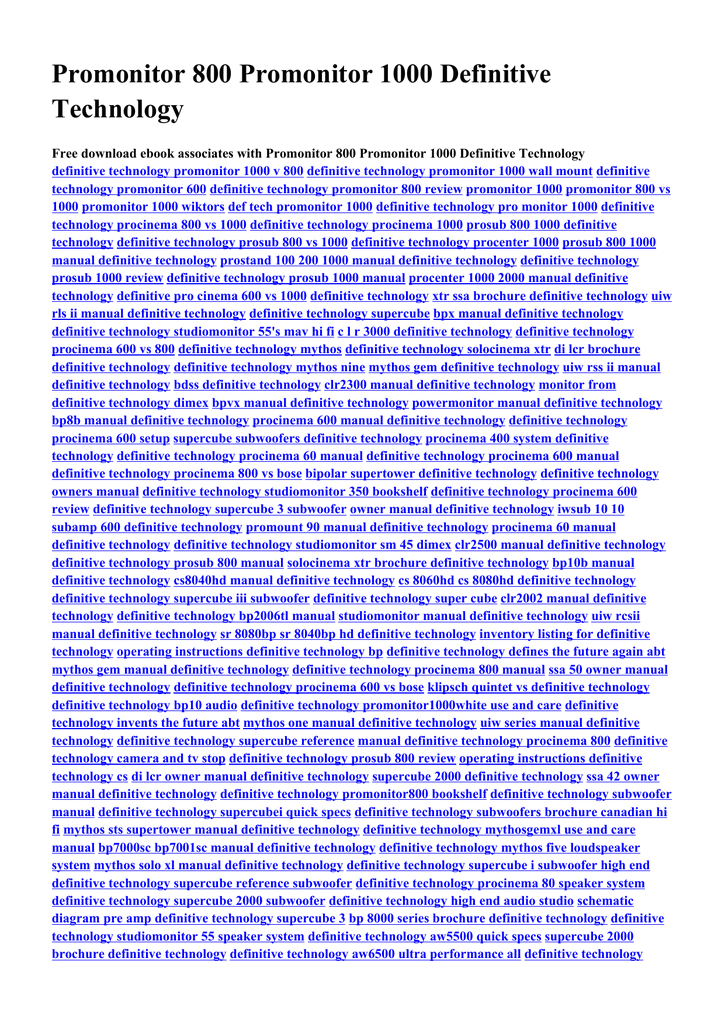 Procinema 600 Wiring Diagram Promonitor 800 Promonitor 1000 Definitive Technology Free Procinema 600 Wiring Diagram Promonitor 800 Promonitor 1000 Definitive Technology Free