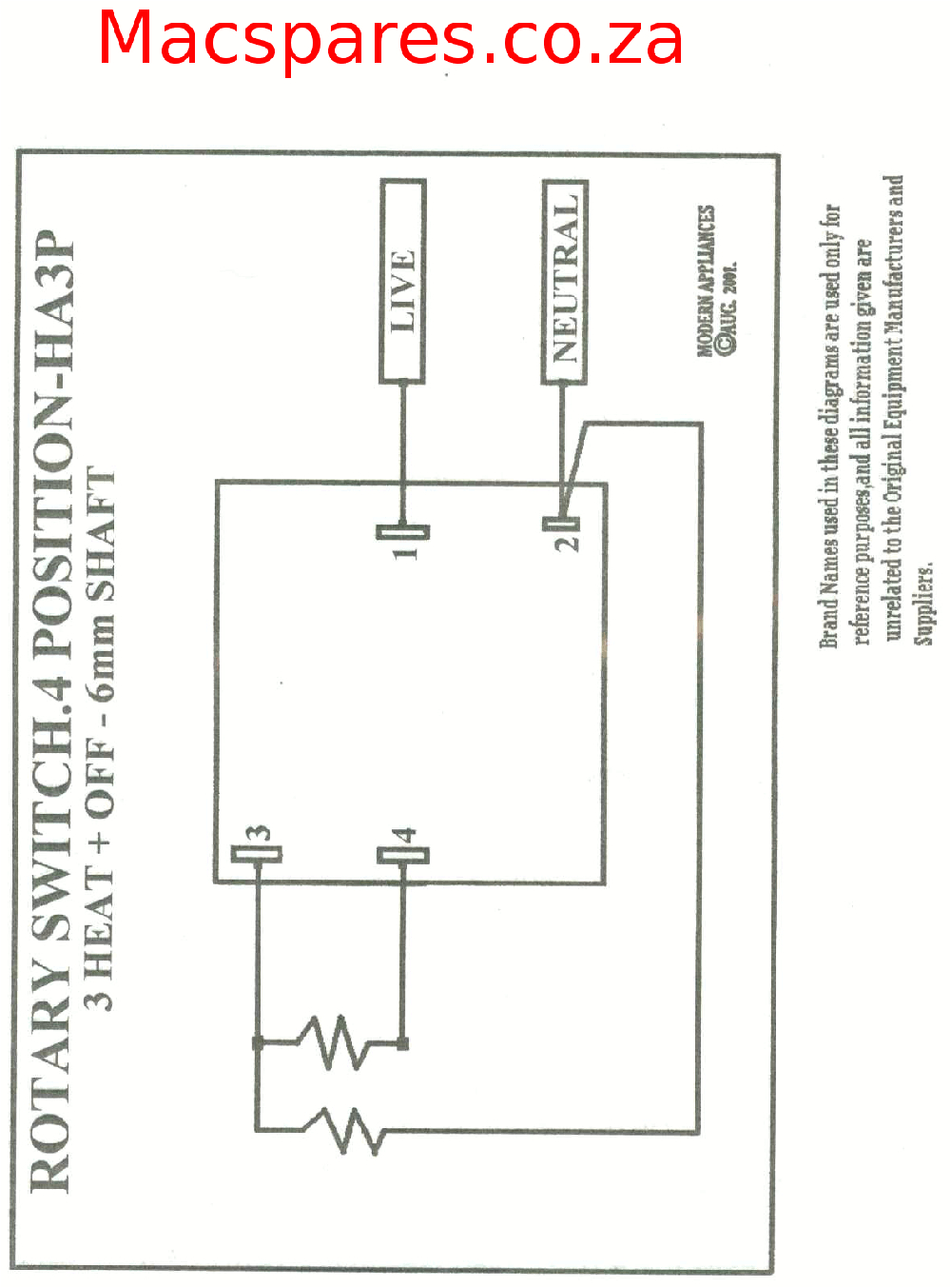 Rotary isolator Switch Wiring Diagram Wiring Diagrams Stoves Switches and thermostats Macspares