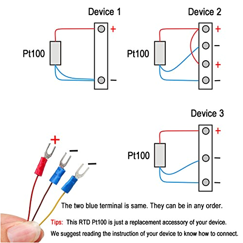 Rtd Transmitter Wiring Diagram Amazon Com Crocsee Rtd Pt100 Temperature Sensor Probe 3 Wires 2m