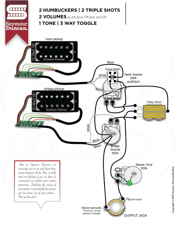 Seymour Duncan Triple Shot Wiring Diagram P Rail Set with Triple Shot Neck Out Of Phase with Push Pull Pot